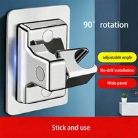 No Drill Adjustable Shower Head Holder Wall Mount Handheld Showerhead Bracket Sprinkler Fixed Base Bathroom Accessory
