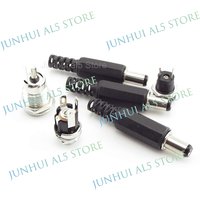 5PCS 12V 5.5 x 2.5mm Plastic Male Plugs DC Power Socket Female Jack Screw Nut Panel Mount Connector Adapter CCTV LED Strip B5