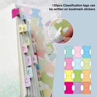 60/120Pcs File Tabs Flags Index Label Sticker Office Stationery Multicolor Self-adhesive Paper Tabs Personalized Planner