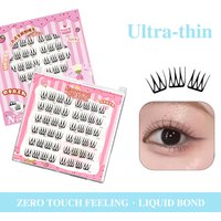 No-Glue Self-Adhesive Eyelashes Ultra-Thin Sheet Series Zero Touch Feeling Lash Clusters For Natural Look Makeup