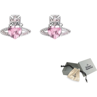 Vivienne Westwood Crystal, Brass, Platinum Plated Earrings Women's Pink Diamond/Silver 6201031T-02P459-CN