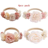 1pcs/4pcs korean Baby Headband Fabric Flowers Girls Headbands Kaid Hair Accessory Children Hair Accessories Photography Prop