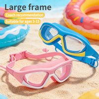 Kids Swim Goggles for Kids 3-12, Upgraded Design with Ear, Wide View Anit-Fog No Leak Water Pool Goggle