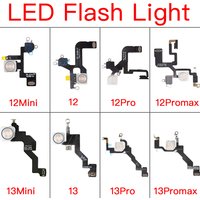 Flash Light Lamp Flex Cable Replacement For iPhone 12 13 Mini Pro Max LED Flashlight With Microphone