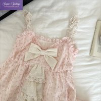 Summer Sweet Y2K Kawaii Pink 2 Piece Set Women Slim Floral Print Bow Decor Cami Top + Cardigan Coquette Cute Casual Chic Outfits