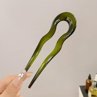 Acetate U-shape Hair Stick Classic Cheongsam Deocr Hairpin Chopstick Geometric Design Headwear Chinese Style Party Hair Clasp