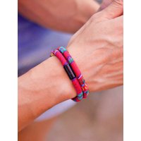 AliExpress Trendy Motorcycle Jewelry Bracelet For Men Double Layered Magnetic Clasp Outdoor Sports Cycling Braclet Accessories Pulseria