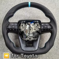 D Shape Sports Car Steering Wheel High Quality Car Accessories Leather Steering Wheel For Toyota Hilux Land Cruiser Yaris LC300