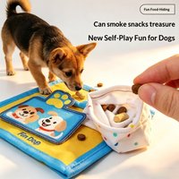 Interactive Snuffle Tissue Box Dog Toy, Hide Treat Puzzle Chew Toy, Squeaky Enrichment Toy for Medium Small Dogs Indoor Play