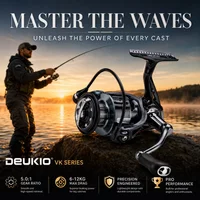 DEUKIO Spinning Reels Metal Spool 5.0:1 Gear Ratio 2000-7000 Saltwater Or Freshwater 12kg Big Max Drag Fishing Reels
