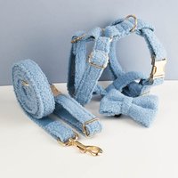 Teddy Velvet Dog Collar And Leash Set For Dogs Custom Engraved Nameplate Pet Supplies Dog Leash Teddy05