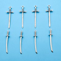 20pcs Antique Silvery Knight Sword Knife Charms For DIY Jewelry Making Handmade Pendant Jewelry Crafting Accessory