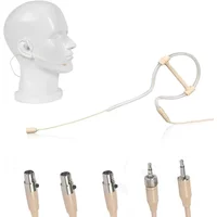 Single Ear Hook Headworn Microphone Omnidirectional Condenser Handsfree 3.5mm 3 Pin 4 Pin XLR Plug With Mic Covers