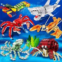 Marine Organism Building Blocks Toy - Explore and Build Educational Marine Organisms for Creative Collection Children's Series