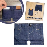Foldable Pocket Pants Mini Jeans Wallet Jean Wallet Cute Denim Coin Purse Small Card Holder Portable Retro Pants Style Wallet