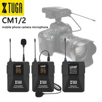 XTUGA Wireless Lavalier Microphone Audio Monitor System For Camera Mic UHF Wireless Lapel Smartphones DSLR Cameras Interviews