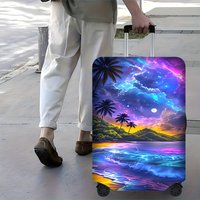 1-Piece Tropical Night Beach Digitally Printed luggage cover for luggage covers 18 – 32 Inches; Dust and Resilient Travel Acc