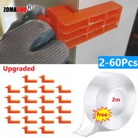 2-60Pcs Male Angle Tile Leveling System Spacers Clips with Tape for Floor Wall Ceramic Fixing Laying Building Construction Tools