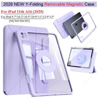 Y-Folding Case for ipad A16 11th 2025 2024 iPad Air11 13 Pro11 13 12.9'' Cover iPad Air4 5 10th Clear Acrylic Funda 7 8 9th 10.2