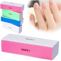 4 Way Nail Buffer Block, Four Sides Nail Shine Buffers Blocks Files For Natural And Acrylic Nails Smoother Buffing Block Polish