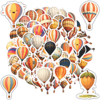 35pcs-100pcs Whimsical Hot Air Balloon Stickers Retro Sky Students Stickers DIY Stickers For Laptop Luggage Scrapbook