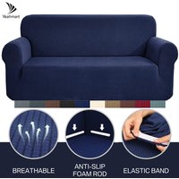 Stretch-Jacquard-Sofabezüge, 1, 2, 3, 4-Sitzer, Couchbezug für Wohnzimmer, marineblauer Sofabezug für Haustiere, Kinder, Möbelschutz