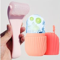 Facial Massage Roller Silicone Ice Mold Set Combo Reusable Spa Set Reducing Puffiness, Shrink Pores Shrink Pores Skin Care Tool