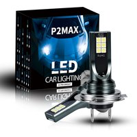 Powerful 2PCS H7 3030SMD 12Chipsets 6000K Car/Motorcycle LED Headlight Bulbs Plug and Play for Automotive Headlamp Fog Lights