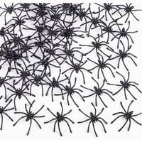 20/40/100Pcs Halloween Black Spiders Small Luminous Plastic Spider Halloween Party Supplies Home Decoration Tricky Prank Toy