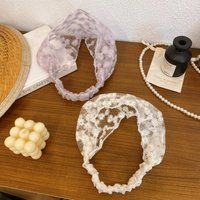 1Pc Daisy Lace Elastic Headbands For Women Pastel Sheer Floral Hair Bands Soft Breathable Hair Accessory For Spring Summer