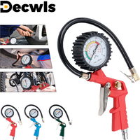 Tire Pressure Gauge, 0-220PSI/0-16Bar Dual Scale, with Rubber Hose, Auto Repair Tool, JP Interface, for Cars/Motorcycles/Trucks