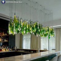 2026 New Green Glass Lustre Chandelier, Dimmable Custom Hardware Pendant Lamp For Mall Fashionable Fixture For Ceilings