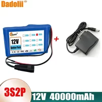 3S2P12V 40000mAh battery 18650 lithium-ion rechargeable battery with BMS protection board+charger TV, camera monitor battery rep