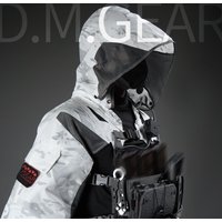 Oryginalna kurtka taktyczna DMgear z kapturem, długi rękaw, odzież kamuflażowa, oddychająca, wygodna, kompatybilna z taktycznym systemem chest rig.