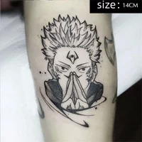 Jujutsu Kaisen Anime Temporary Tattoos Cartoon Itadori Yuji Transfer Tattoo Body Art Waterproof Fake Tatoo Sticker for Woman Men