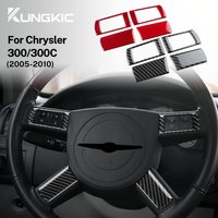 Car Steering Wheel Button For Chrysler 300 300C 2005 2006 2007 2008 2009 2010 Real Soft Carbon Fiber Sticker Interior Trim