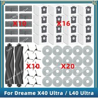 Compatible For Dreame X40 Ultra / L40 Ultra / S30 Pro Ultra Spare Parts Accessories Main Side Brush Filter Mop Cloth Dust Bag