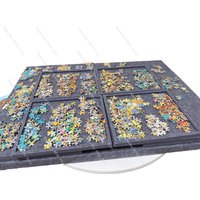 Large Folding Puzzle Table with Adjustable Stand and 6 Storage Drawers Portable Jigsaw Board Sorting Station Foldable Puzzle Pad