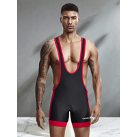 Men's One-Piece Wrestling Singlet Sport Dance Leotard Unitard Short Jumpsuit New Arrival