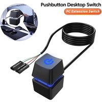 Computer External Switch Button Power Cable LED Light PC Motherboard Desktop External Start Power On/Off Button For Home Office