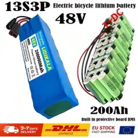 13S3P 48V 200000mAh 200Ah Lithium-Ionen-Akkupack mit 1000W BMS für 54,6V E-Bike Elektrofahrrad Roller