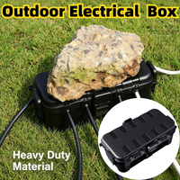 Medium Waterproof Outdoor Electrical Box (11.5x5.2x4 inch) IP54 Extension Cord Cover for Power Strip, Timer, Plug, Holiday Light