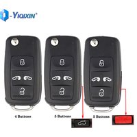 YIQIXIN 4 5 boutons voiture Flip clé coque pour VW Volkswagen Sharan Multivan T5 Caravelle MPV Auto pliant Fob couverture remplacement