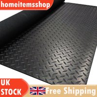 3MM Checker Rubber Flooring Matting Heavy Duty Black Mat Garage Diamond 50x200CM