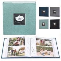 Linen Cover Photo Album 6Inch 200 Sheets Photo Album With Pockets for Photo Storage for Family Wedding Anniversary Baby Memory