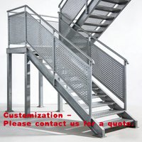 custom.Direct Supply Outdoor Steel Stairs with Anti-Slip Steps Modern Exterior Staircase Church School