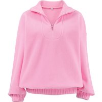 Linad 2025 Street Chic Pink Zipper Sweatshirt Female Spring Casual Long Sleeve Ladies Tops Fashion Loose Berber Fleece Shirt