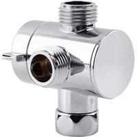 3-Way Connector T-Adapter Shower Head Shunt Diverter Valve Switch Adjustable Arm Mounted Diverter Valve Toilet Bidet Bathroom