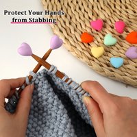 5/6pcs Multicolor Heart Shaped Stitch Needle Tips Stoppers Silicone Knitting Needle Point Protectors Knitting Accessories