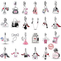 Fashion Charms Beads 925 Silver, Cosmetic/Perfume/Shopping Bag Pendant for Women Bracelet, DIY Jewelry Making, Birthday Gift